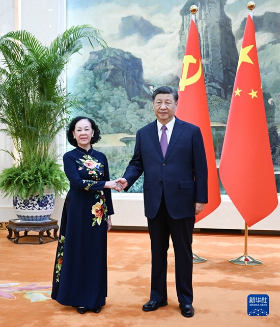 习近平会见越共中央政治局委员、中央书记处 常务书记、中组部部长张氏梅